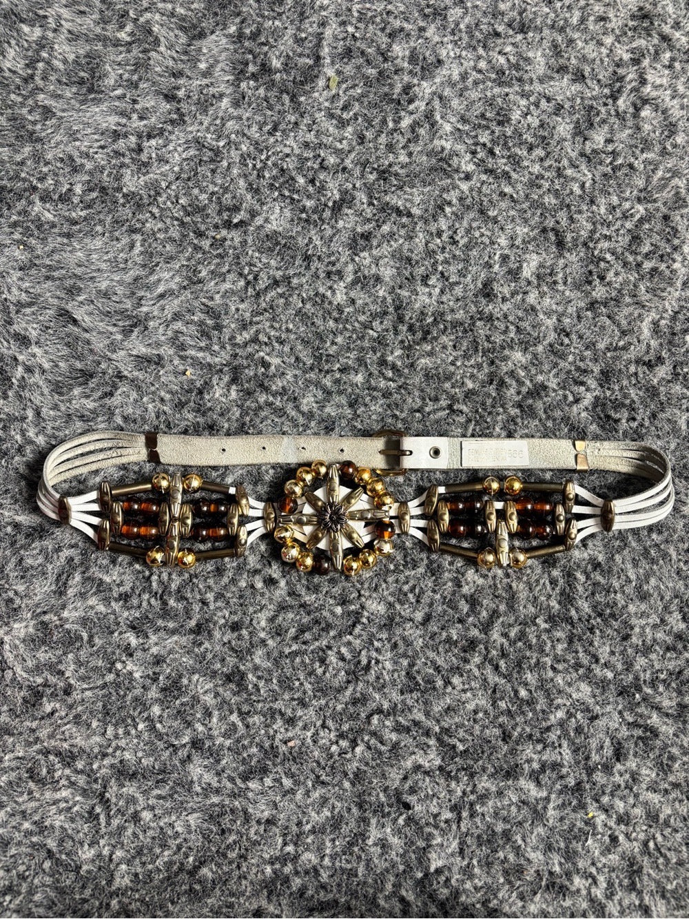 Women's Decorative Beaded Silver-Tone Waist Belt